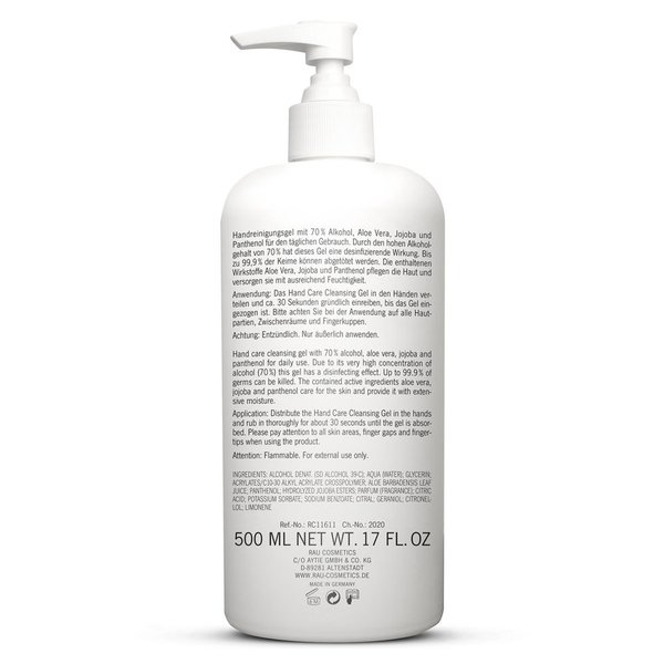 Rau Cosmetics Hand Care Cleansing Gel with 70% alcohol