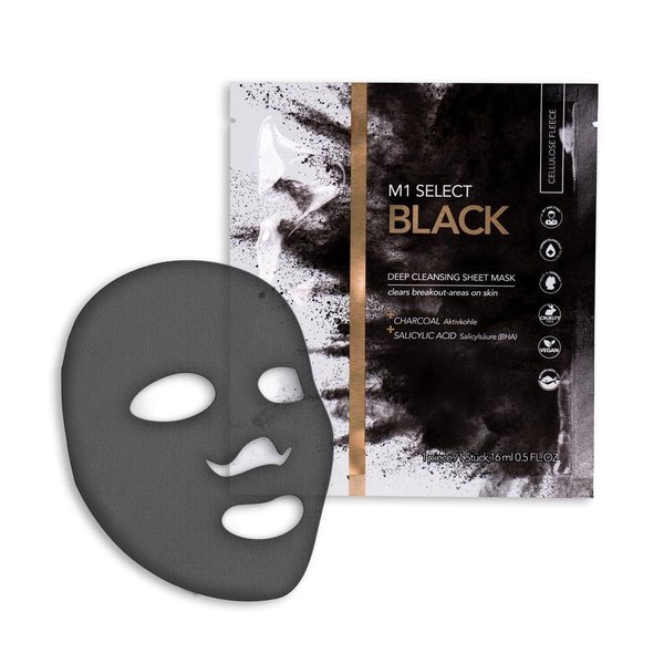 Black Sheet Mask Anti-Pickel Maske